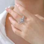 Mehiläisaiheinen sormus naisille, hopea