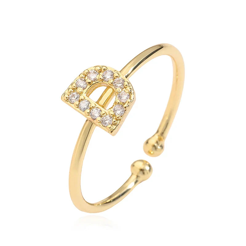 Säädettävä personoitu sormus alkukirjaimella d