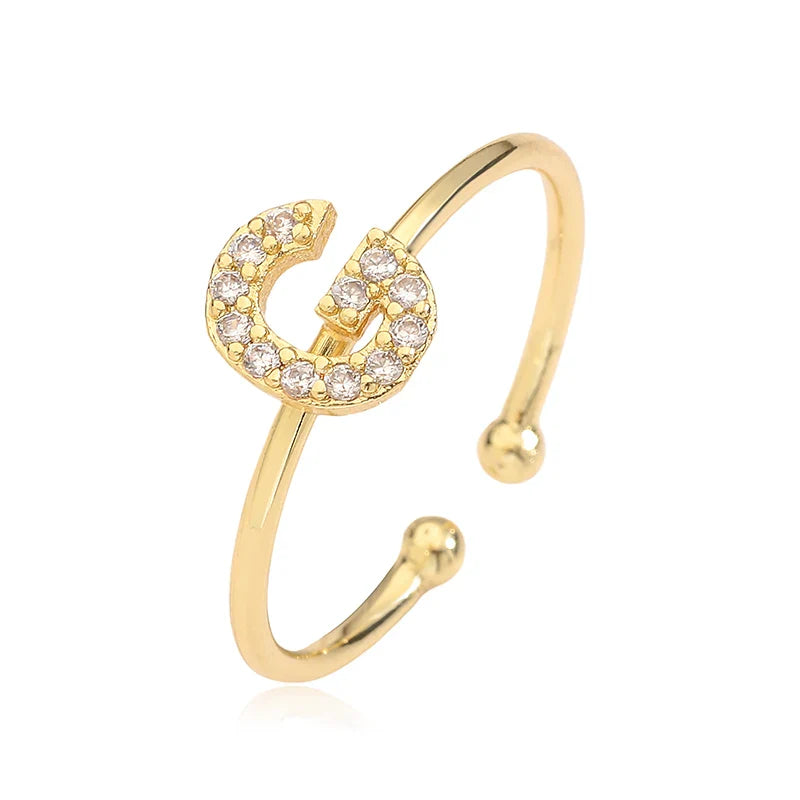 Säädettävä personoitu sormus alkukirjaimella g