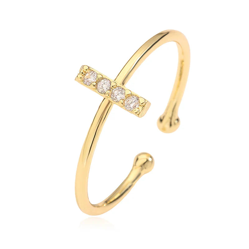 Säädettävä personoitu sormus alkukirjaimella i