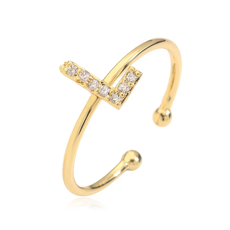 Säädettävä personoitu sormus alkukirjaimella l