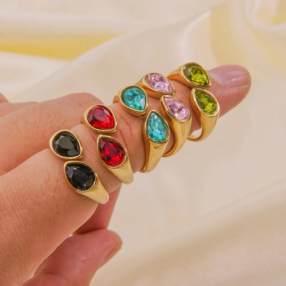 Sormus Vesipisara Värillinen Helmi vaaleansininen