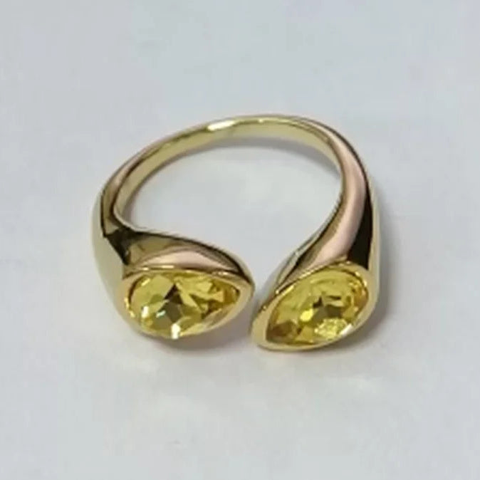 Sormus Vesipisara Värillinen Helmi keltainen