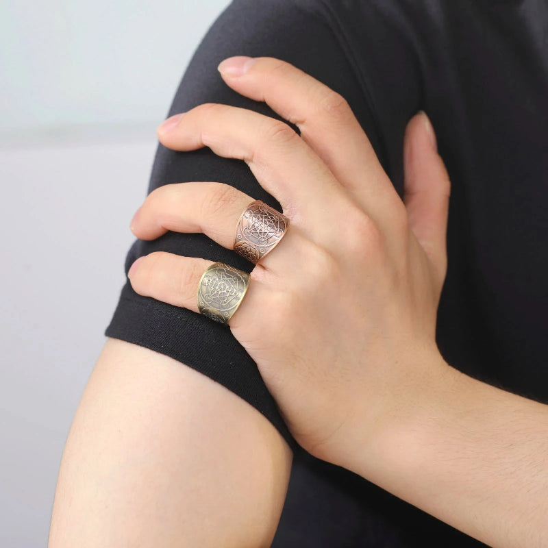 Miesten sormus Metatronin kuutio kulta