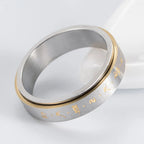 Sormus kuvioilla miehille tai naisille stressiä lievittävä kääntyvä hopea