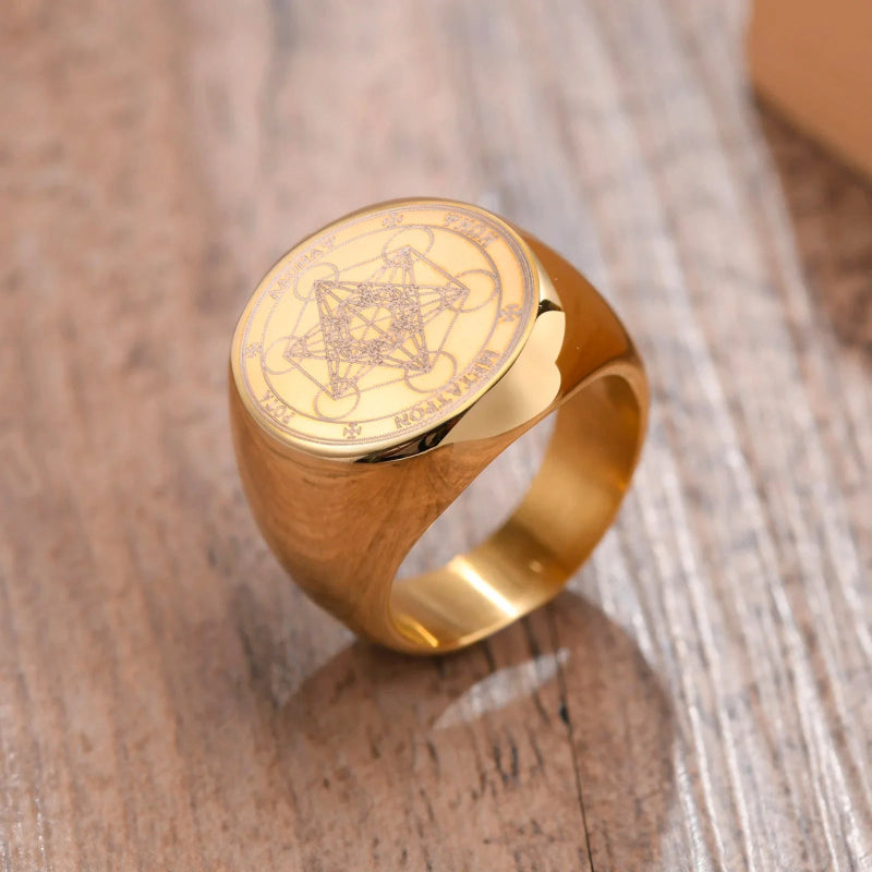 Sormus Musta Kuutio Metatron kulta