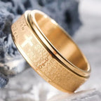 Bague anti-stress rotative avec croix chrétienne or