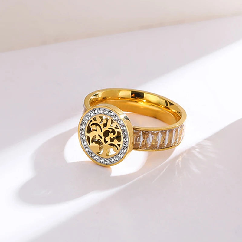 Elämänpuu-sormus zirkonilla