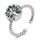 Naisille tarkoitettu Elämänpuu-sormus, hopea, zirkonia