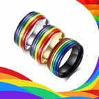 Miesten musta sateenkaarisormus