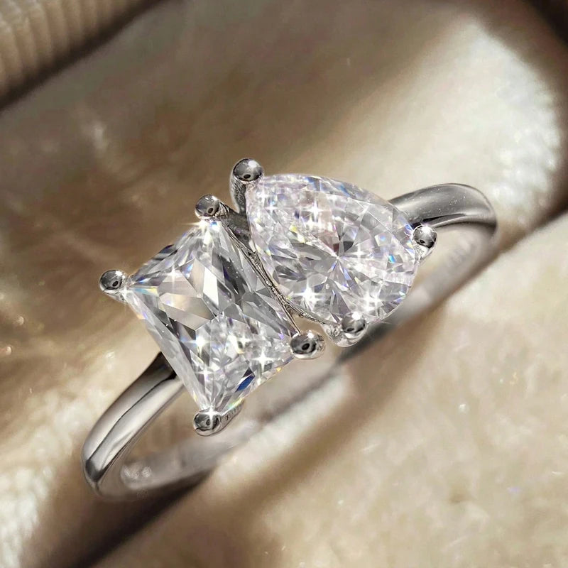 Sormus vedenpisaralla zirkonilla hopeoitu