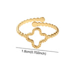 Sormus naisille, jossa nelilehtinen apila