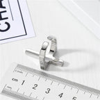 Musta goottilainen risti sormus miehille, kristillinen