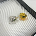 Suojaussormus sinisellä silmällä ja kultaisilla helmillä