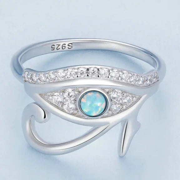 Egyptin sormus Horuksen silmä Oudjat hopea