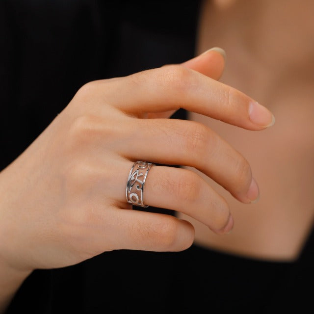 Egyptiläinen naisten sormus Horuksen silmä hopeasormus