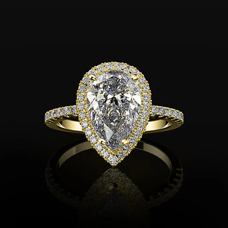 Vesipisara kultainen zirkonisormus