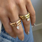 Ohut vesipisaran sormus zirkonhelmellä 1