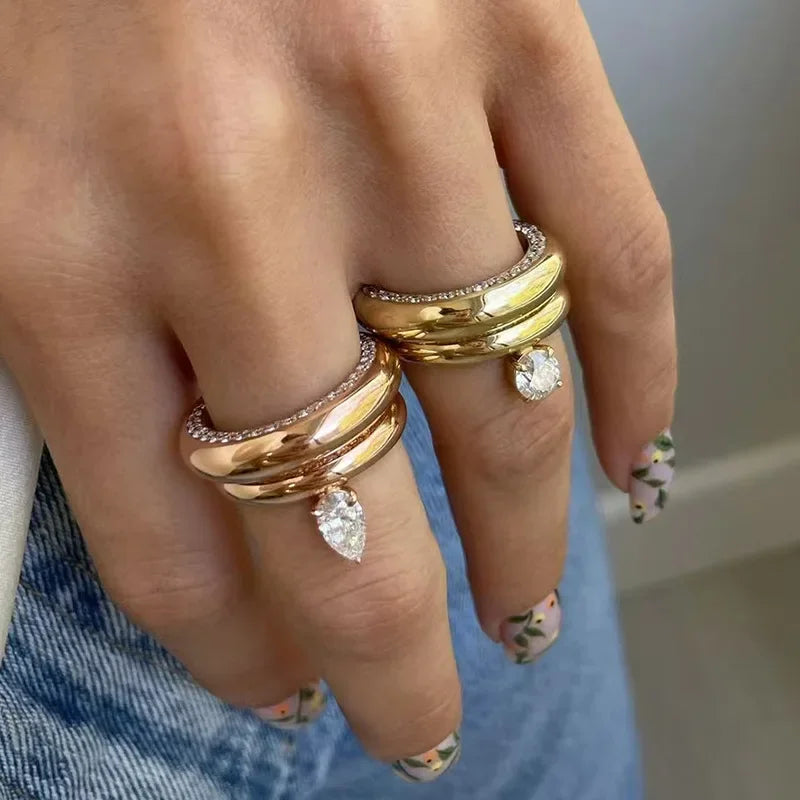 Ohut vesipisaran sormus zirkonhelmellä 1