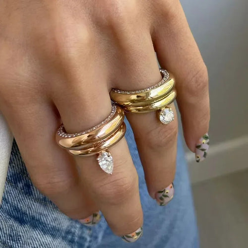 Ohut vesipisaran sormus zirkonhelmellä 1