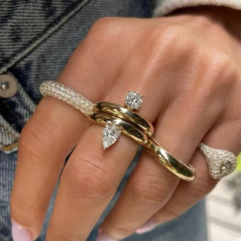 Ohut vesipisaran sormus zirkonhelmellä 1