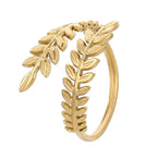 Syksyinen laakerinlehden sormus kulta