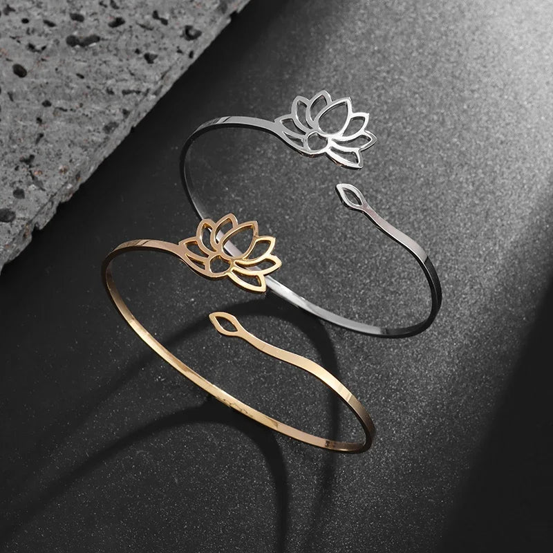 Ohut naisten lootuskukkasormus 