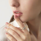 Naisten hopeoitu lootuskukkasormus