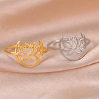 Naisten hopeinen Zen lootuskukkasormus