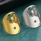 Geometrinen Yin Yang -sormus kulta