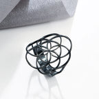 Elämän siemen -sormus naisille musta