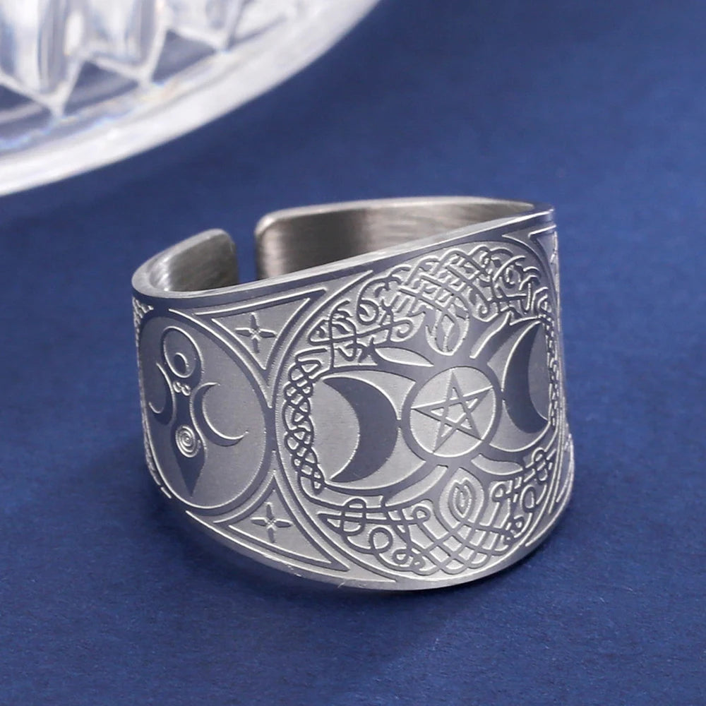 Pentagrammi Tetragrammi noituusrengas hopea