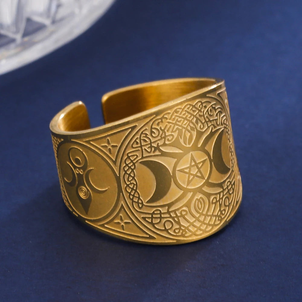 Pentagrammi Tetragrammi noituusrengas kulta