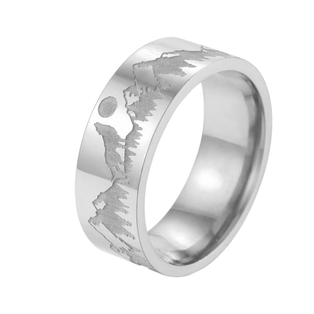 Sormus Retro Vuoret Leijona ja Aurinko hopea