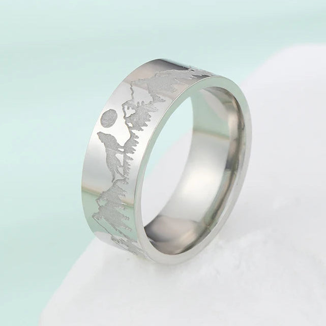 Sormus Retro Vuoret Leijona ja Aurinko hopea