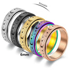 Kiertävä sormus miehille ruusukullalla ja puolikuilla