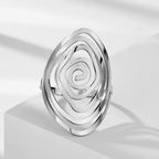 Naisten geometrinen spiraalisormus hopea
