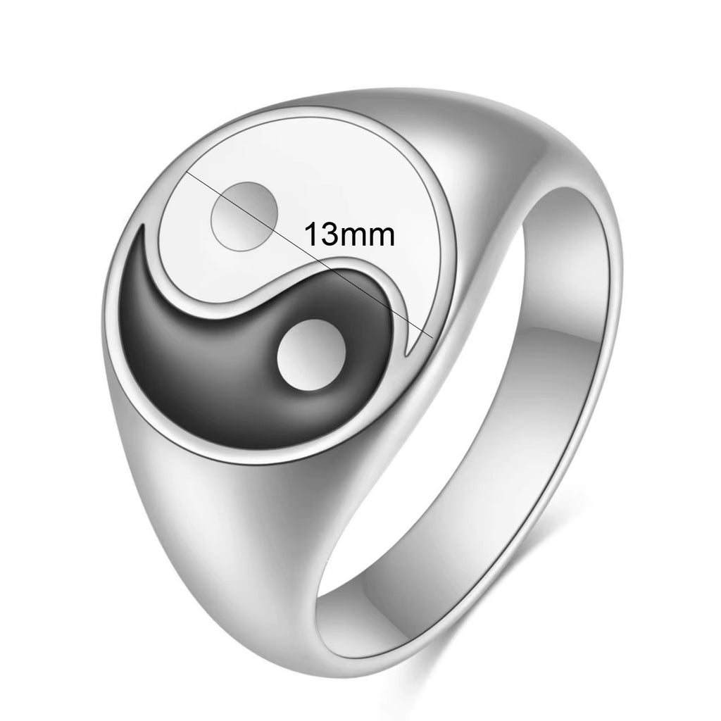 Yin Yang sormus miehille ja naisille 