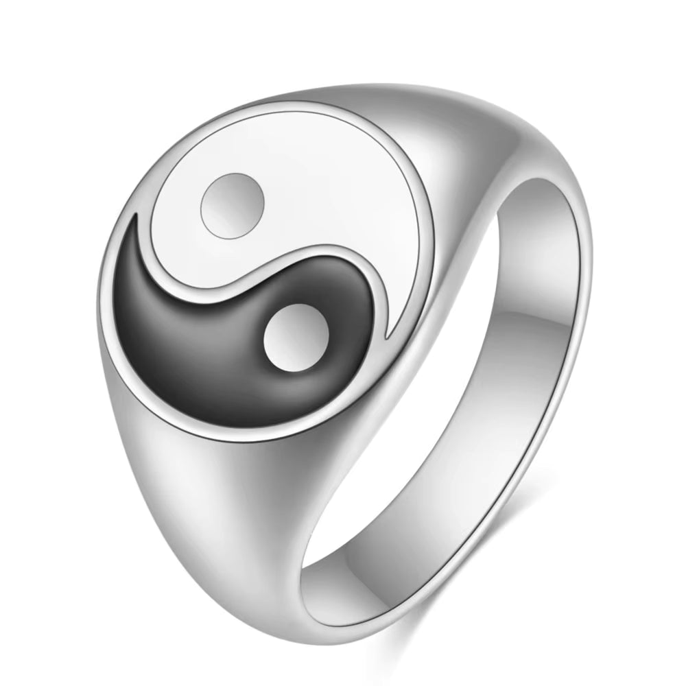 Yin Yang sormus miehille ja naisille 
