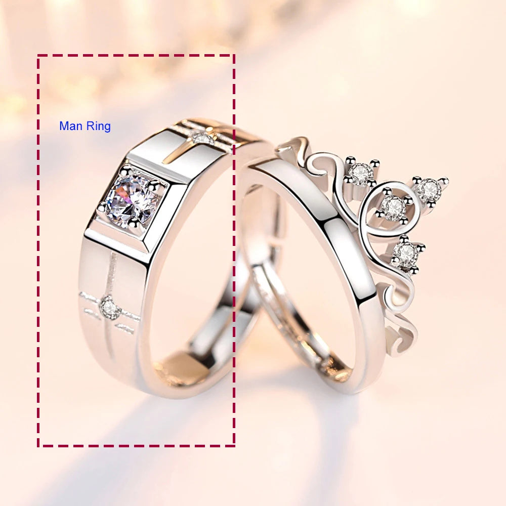 Sormukset pareille, kuningattaren ja zirkonin sormus miehelle