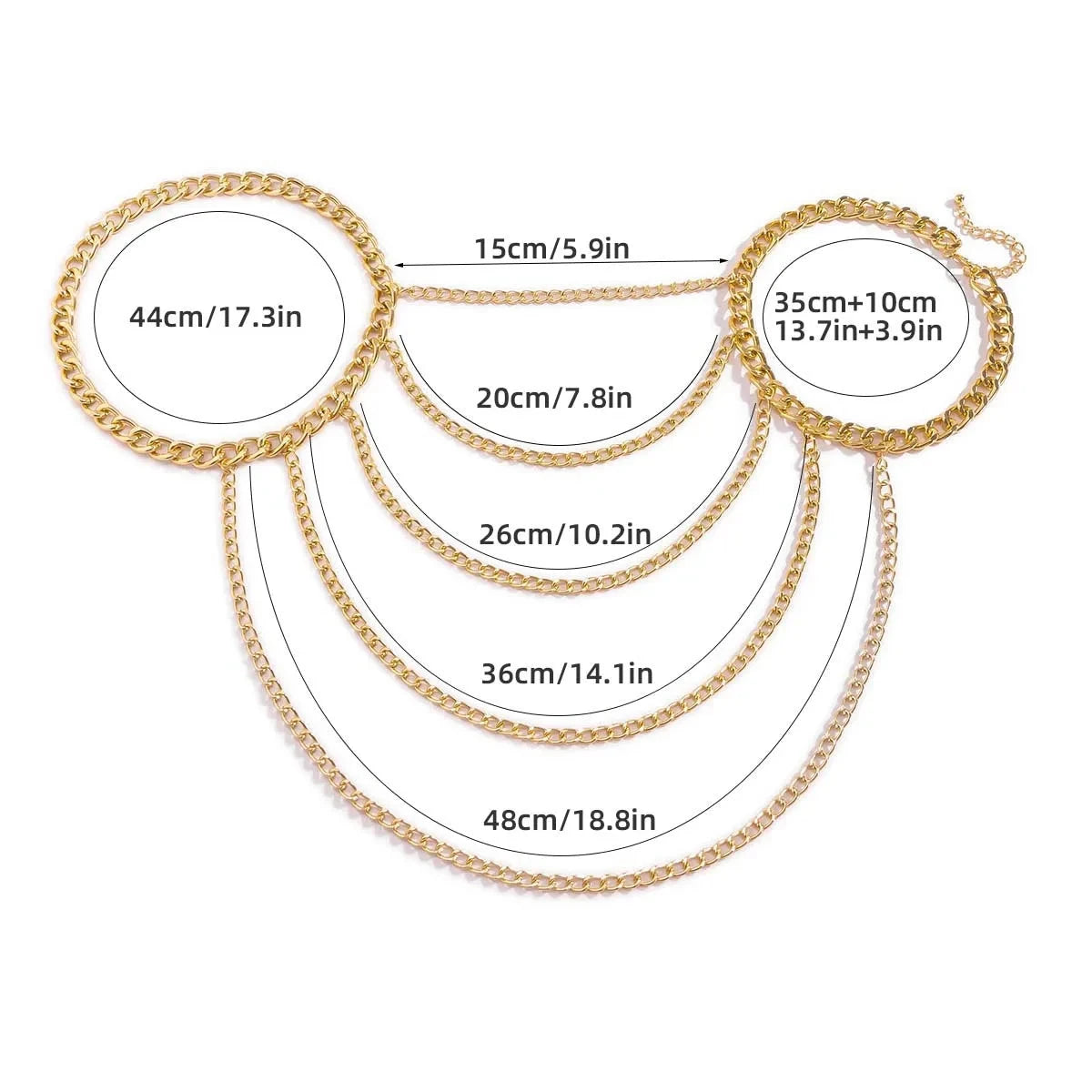 Naisille tarkoitettu olkaketjukoru - Solisluu ja olkapää kulta