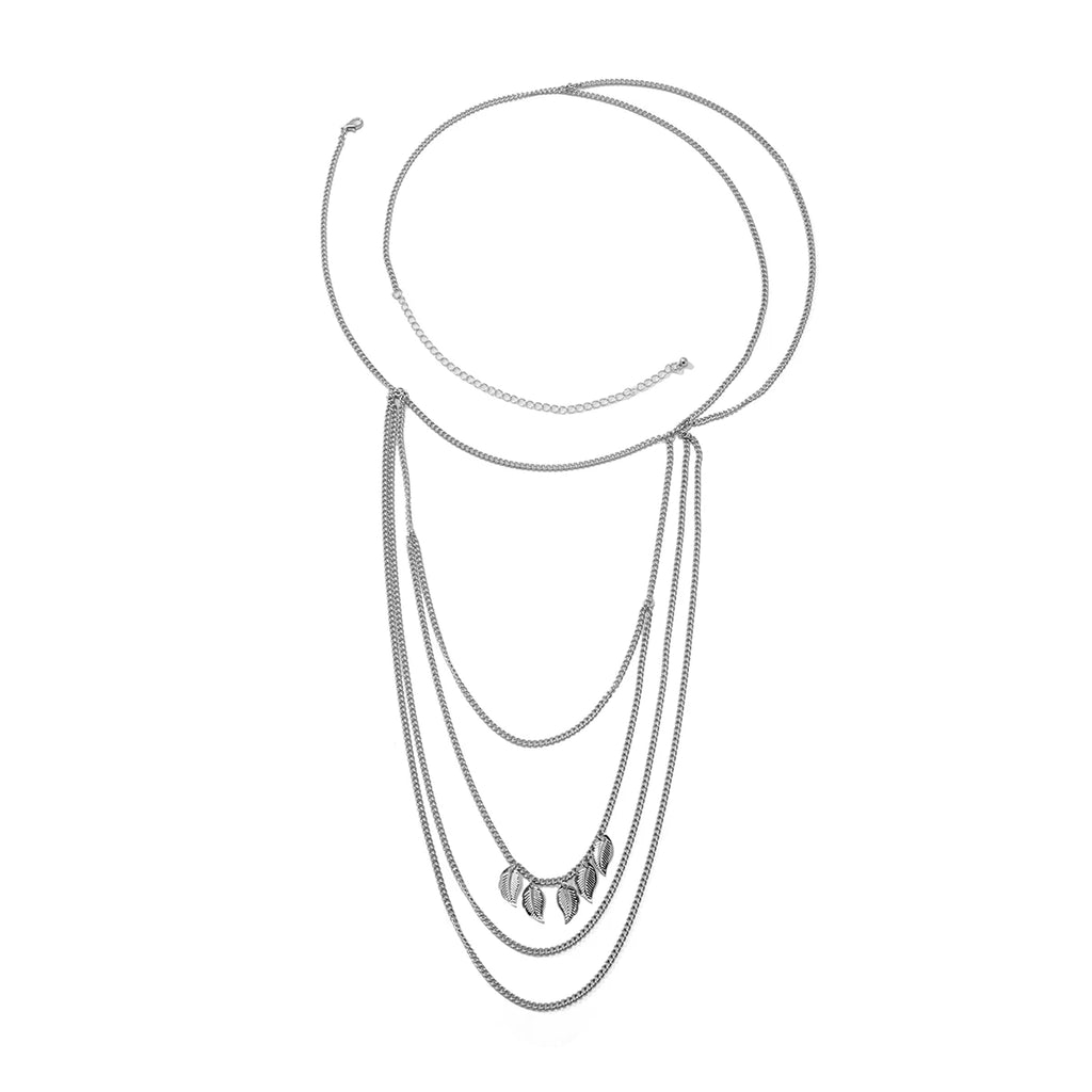 Naisten olkakoriste - Solisluu & Hopeanvärinen käsivarren & olkapäiden ketju