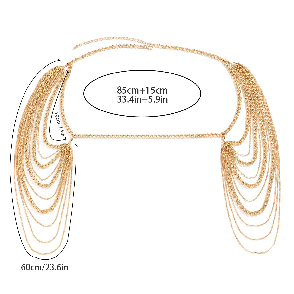 Naisille tarkoitettu olkapääkoru - Solisluu ja olkapäiden ketju kulta