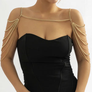 Naisille tarkoitettu olkapääkoru - Solisluu ja olkapäiden ketju kulta