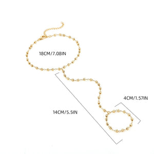 Naisten koru ketju käteen ja sormeen rannekoru