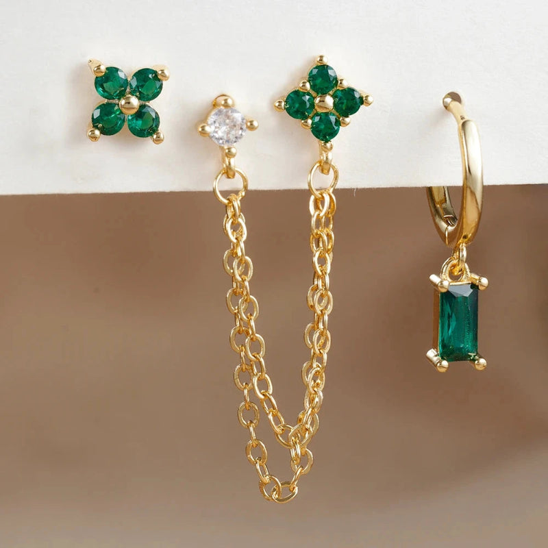 Korvakorut syntymäkivellä zirkonilla