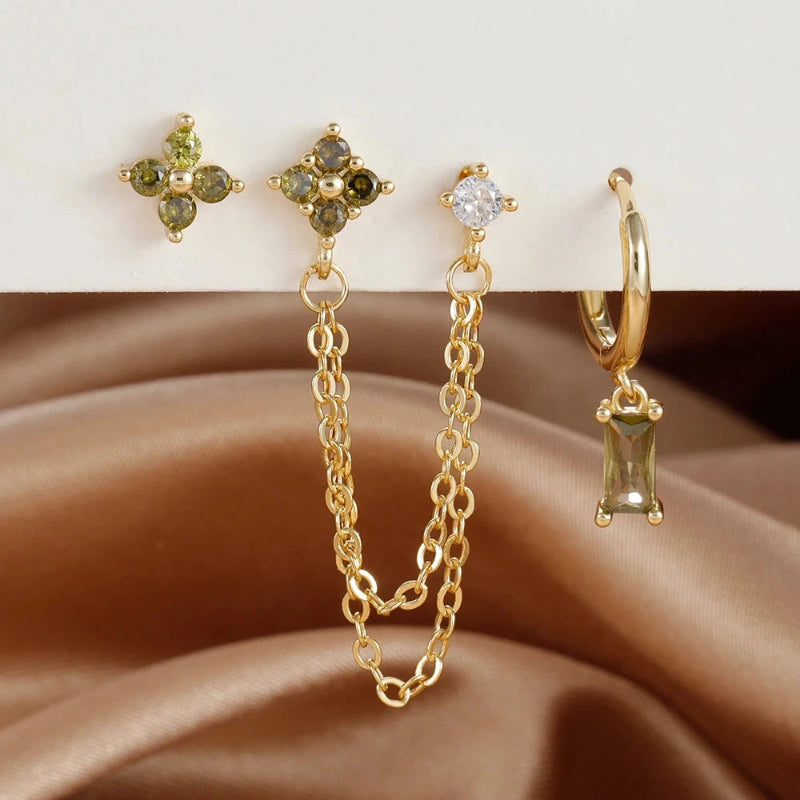 Korvakorut syntymäkivellä zirkonilla