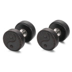 Puisikorvakorut Musta Yin Yang -puusta