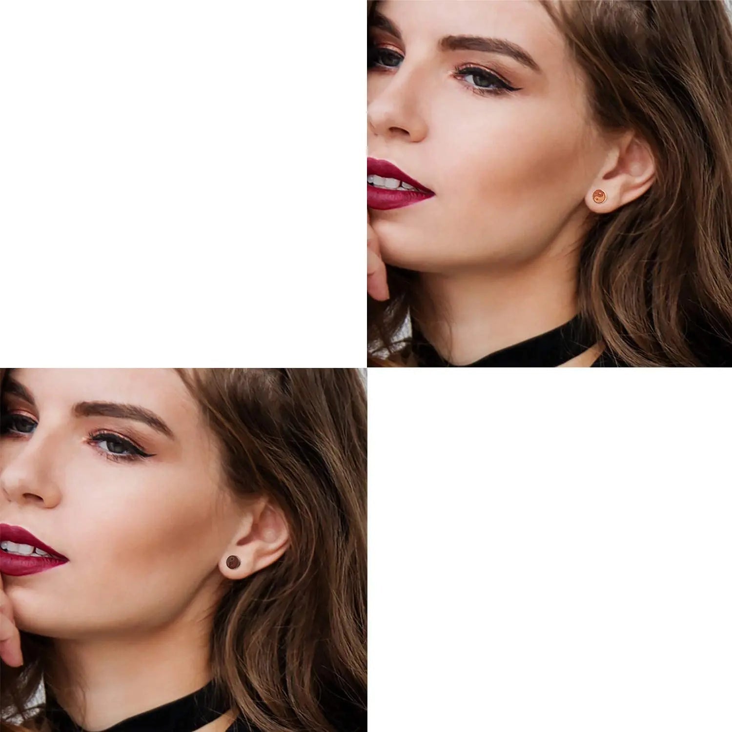 Puisikorvakorut Naisten Yin Yang -puusta