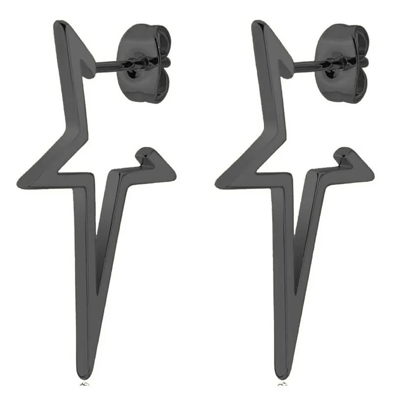 Tähti niittikorvakorut punk-tyyli musta